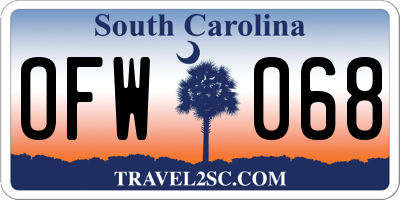 SC license plate OFW068