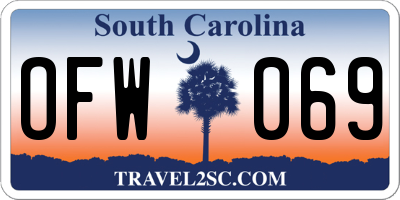SC license plate OFW069