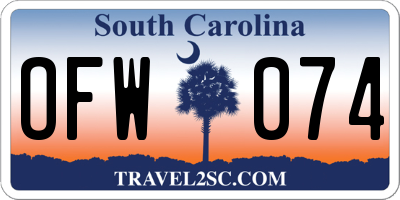 SC license plate OFW074