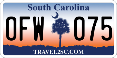 SC license plate OFW075