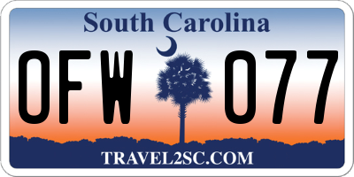 SC license plate OFW077