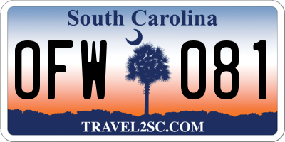 SC license plate OFW081