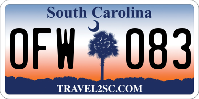 SC license plate OFW083