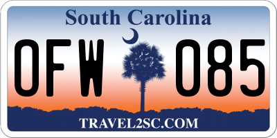 SC license plate OFW085