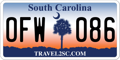 SC license plate OFW086