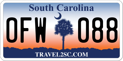 SC license plate OFW088