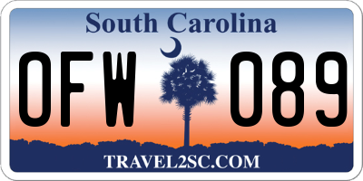 SC license plate OFW089