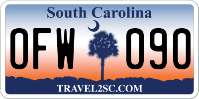 SC license plate OFW090