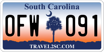 SC license plate OFW091