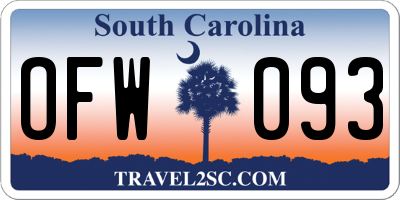 SC license plate OFW093