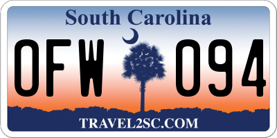 SC license plate OFW094