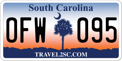 SC license plate OFW095