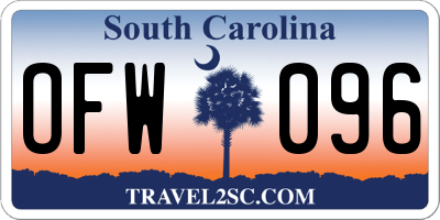 SC license plate OFW096