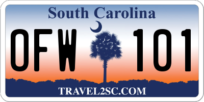 SC license plate OFW101