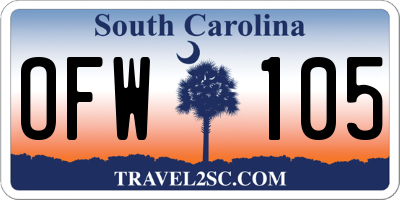 SC license plate OFW105