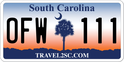 SC license plate OFW111