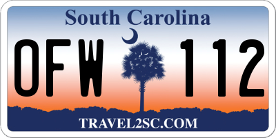 SC license plate OFW112