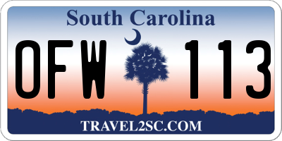 SC license plate OFW113