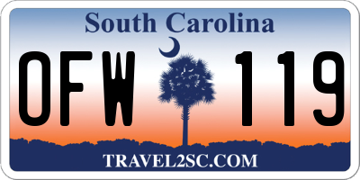 SC license plate OFW119
