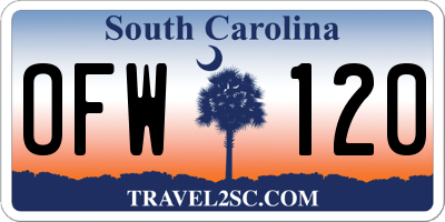 SC license plate OFW120