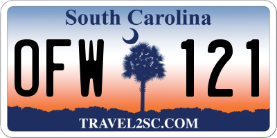 SC license plate OFW121