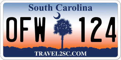 SC license plate OFW124