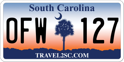 SC license plate OFW127