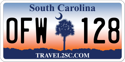 SC license plate OFW128
