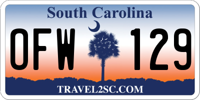 SC license plate OFW129
