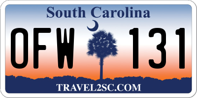 SC license plate OFW131
