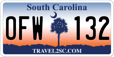 SC license plate OFW132