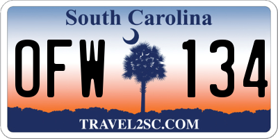 SC license plate OFW134