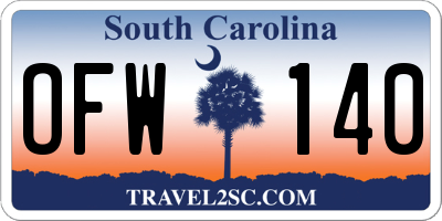 SC license plate OFW140