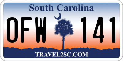 SC license plate OFW141
