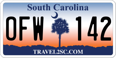 SC license plate OFW142