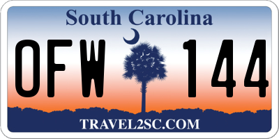 SC license plate OFW144