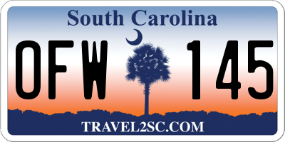SC license plate OFW145