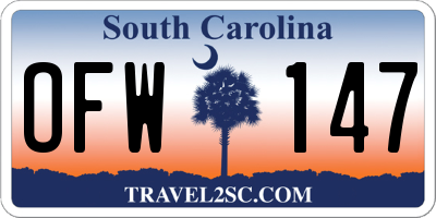 SC license plate OFW147