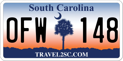 SC license plate OFW148