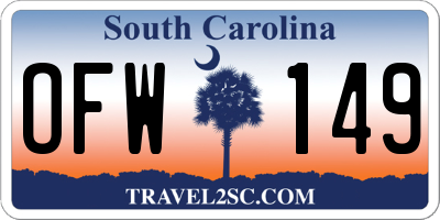 SC license plate OFW149