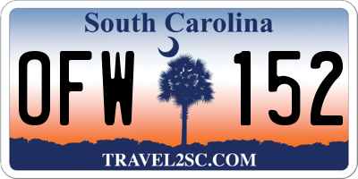 SC license plate OFW152