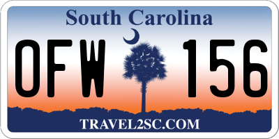 SC license plate OFW156