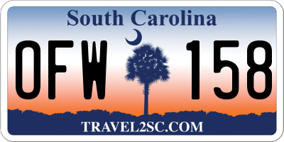 SC license plate OFW158