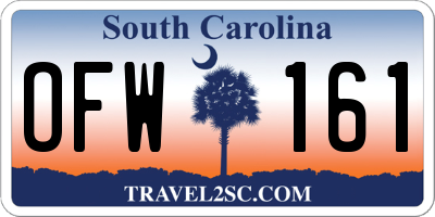 SC license plate OFW161