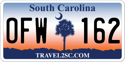 SC license plate OFW162