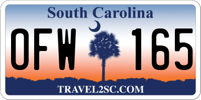 SC license plate OFW165