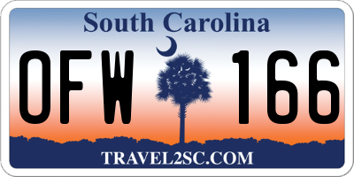 SC license plate OFW166