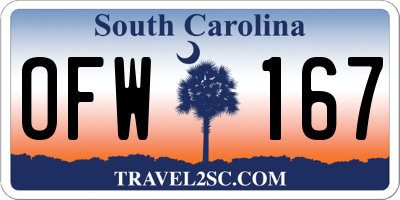 SC license plate OFW167