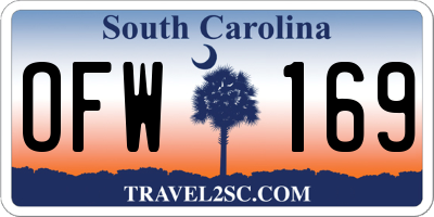 SC license plate OFW169
