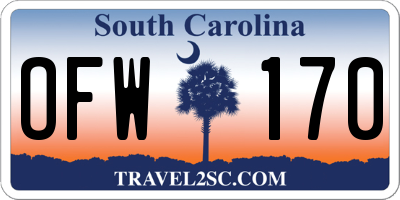 SC license plate OFW170